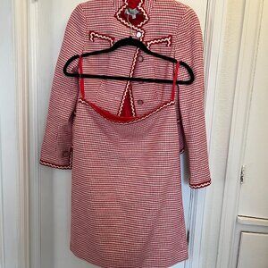 Vintage Red and White Plaid Suit